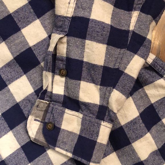 TRUE RELIGION Fleece Long Sleeve Navy White Plaid Western Button Down Shirt XL - Picture 8 of 12